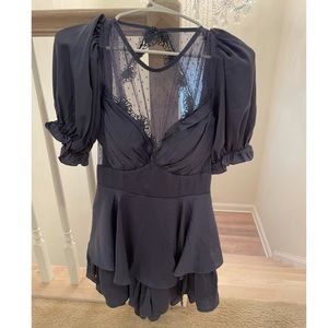 Midnight blue mesh romper
